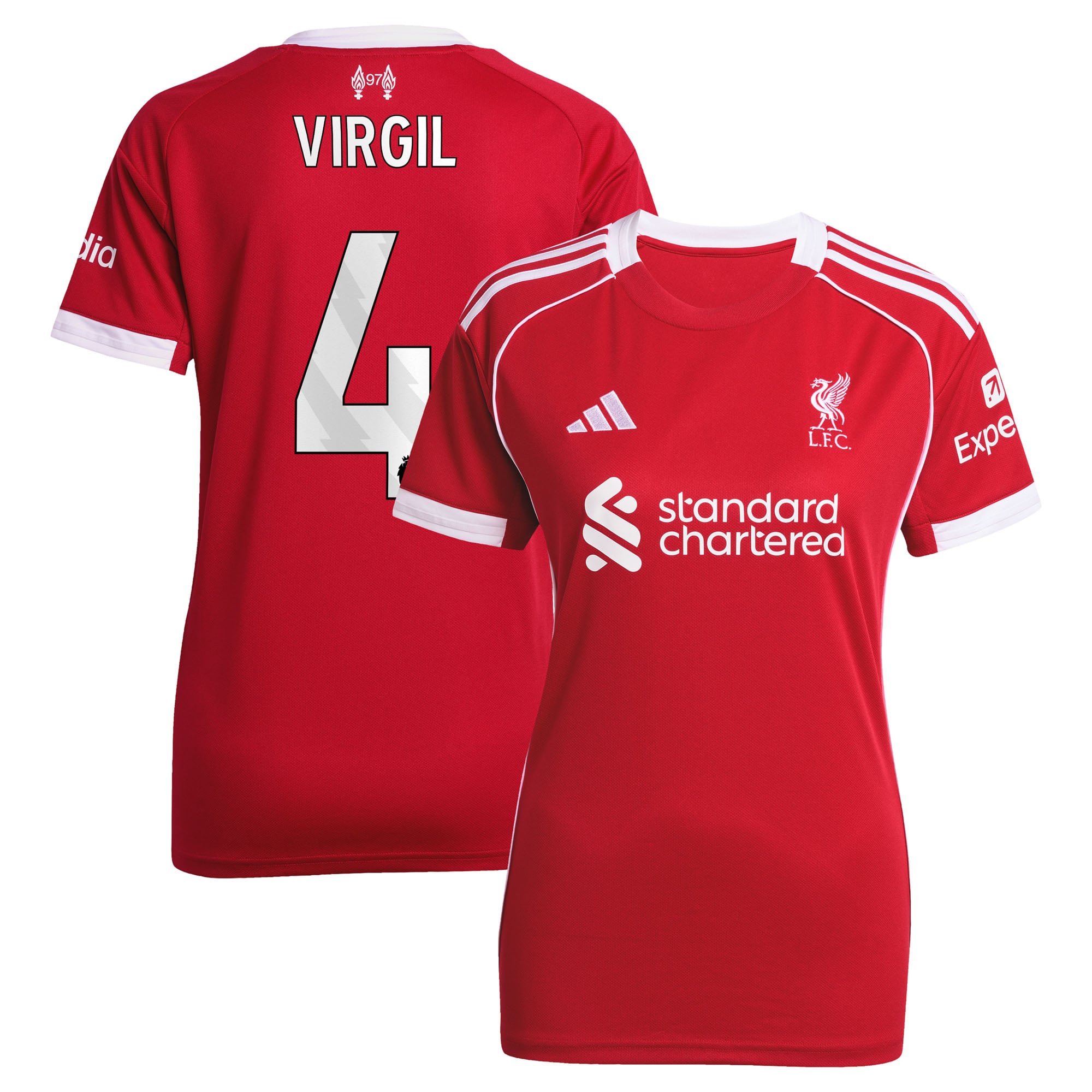 Maillot Liverpool adidas Domicile 25/26 - Femmes avec flocage Virgil 4