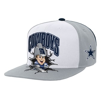 Youth Mitchell & Ness  Gray Dallas Cowboys Team Mascot Snapback Hat