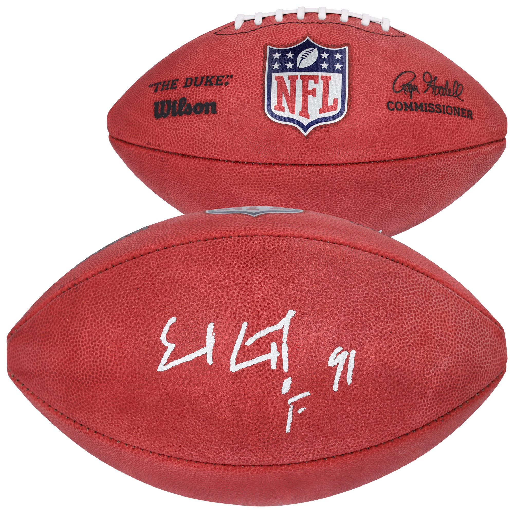 Earl Campbell Houston Oilers Autographed Wilson Duke Full Color Football with "HOF 91" Inscription