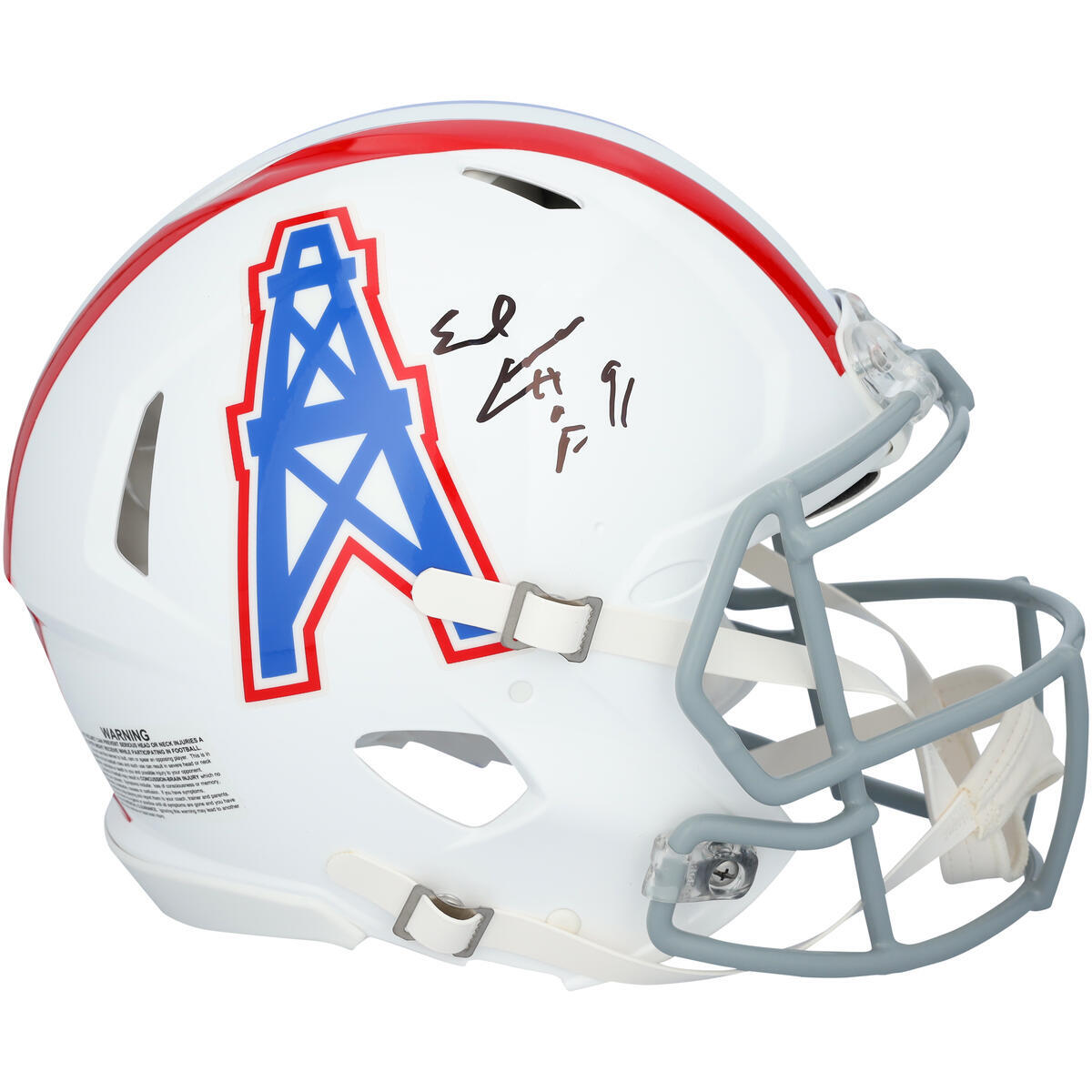 Earl Campbell Houston Oilers Autographed Riddell 1975-80 Throwback Speed Authentic Helmet with "HOF 91" Inscription