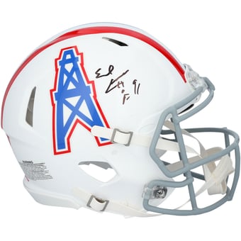 Earl Campbell Houston Oilers Autographed Riddell 1975-80 Throwback Speed Authentic Helmet with "HOF 91" Inscription