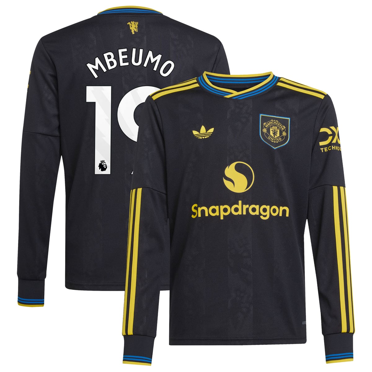 Troisième Maillot Manchester United adidas 2025-26 - Manches longues - Enfants avec flocage Mbeumo 19