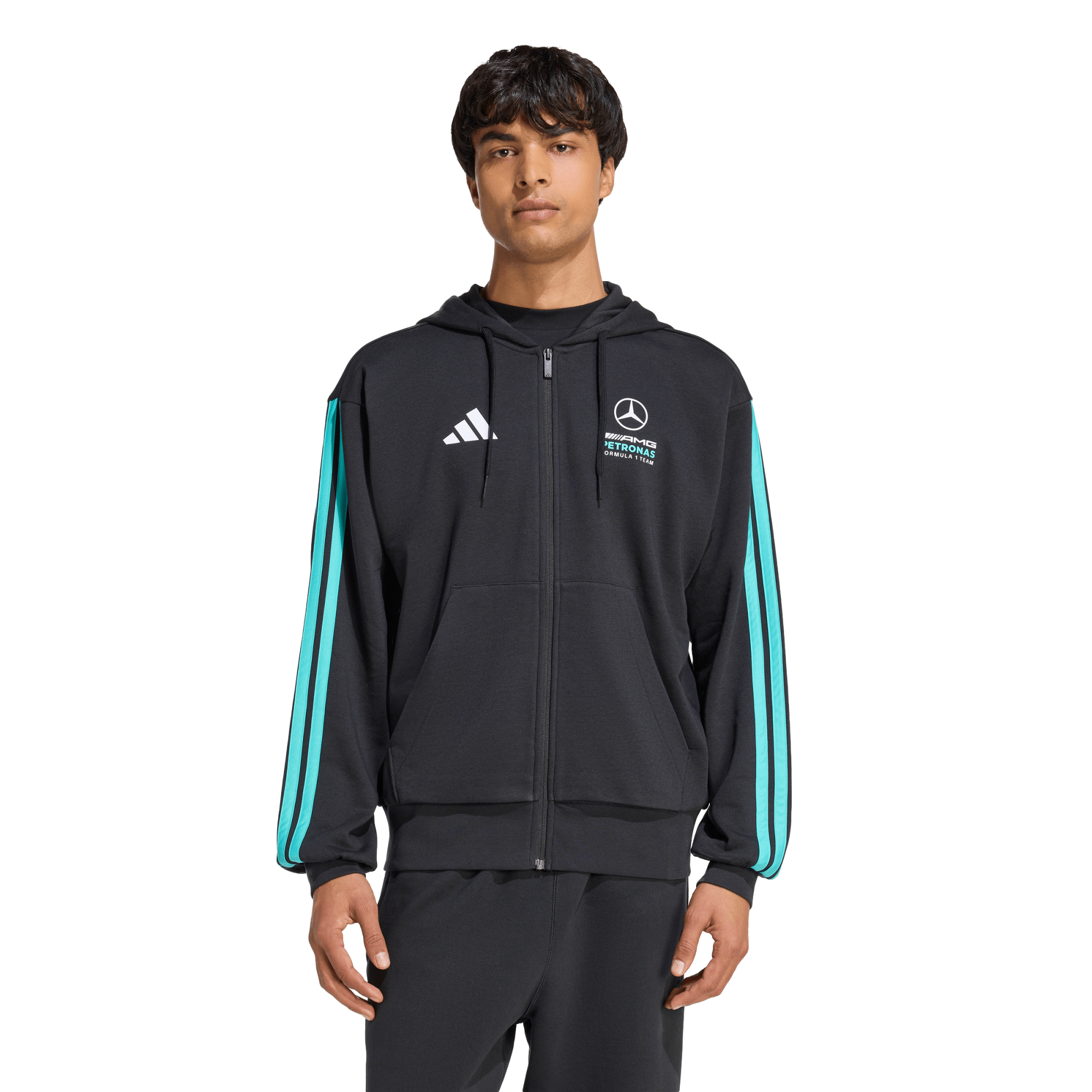Sweat à capuche zippé avec logo Mercedes AMG Petronas adidas F1 - Noir - Femme