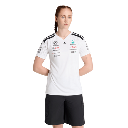 Mercedes AMG Petronas adidas F1 2026 Team Driver T-Shirt - White - Womens