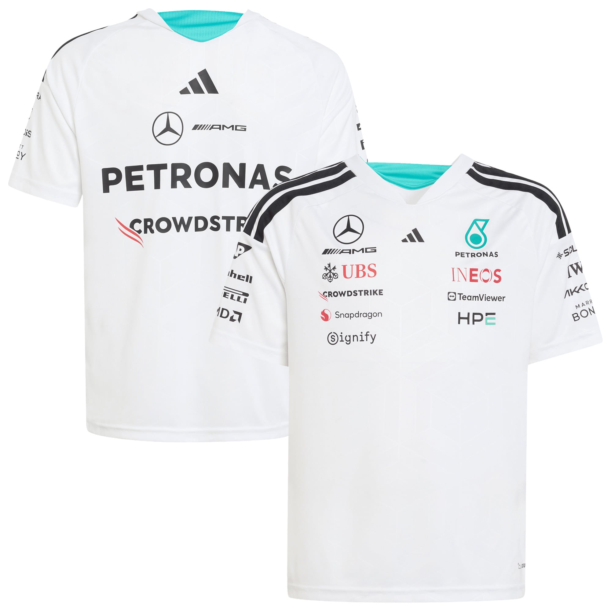 Mercedes AMG Petronas adidas F1 2026 Team Driver T-Shirt - White - Kids