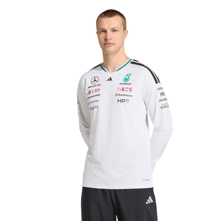 Camiseta de manga larga Mercedes AMG Petronas adidas Authentic Team Driver - Blanca