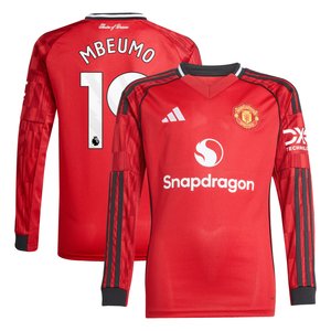 Maillot Domicile Manchester United adidas 2025-26 - Enfant - Manches longues avec flocage Mbeumo 19, vue 1