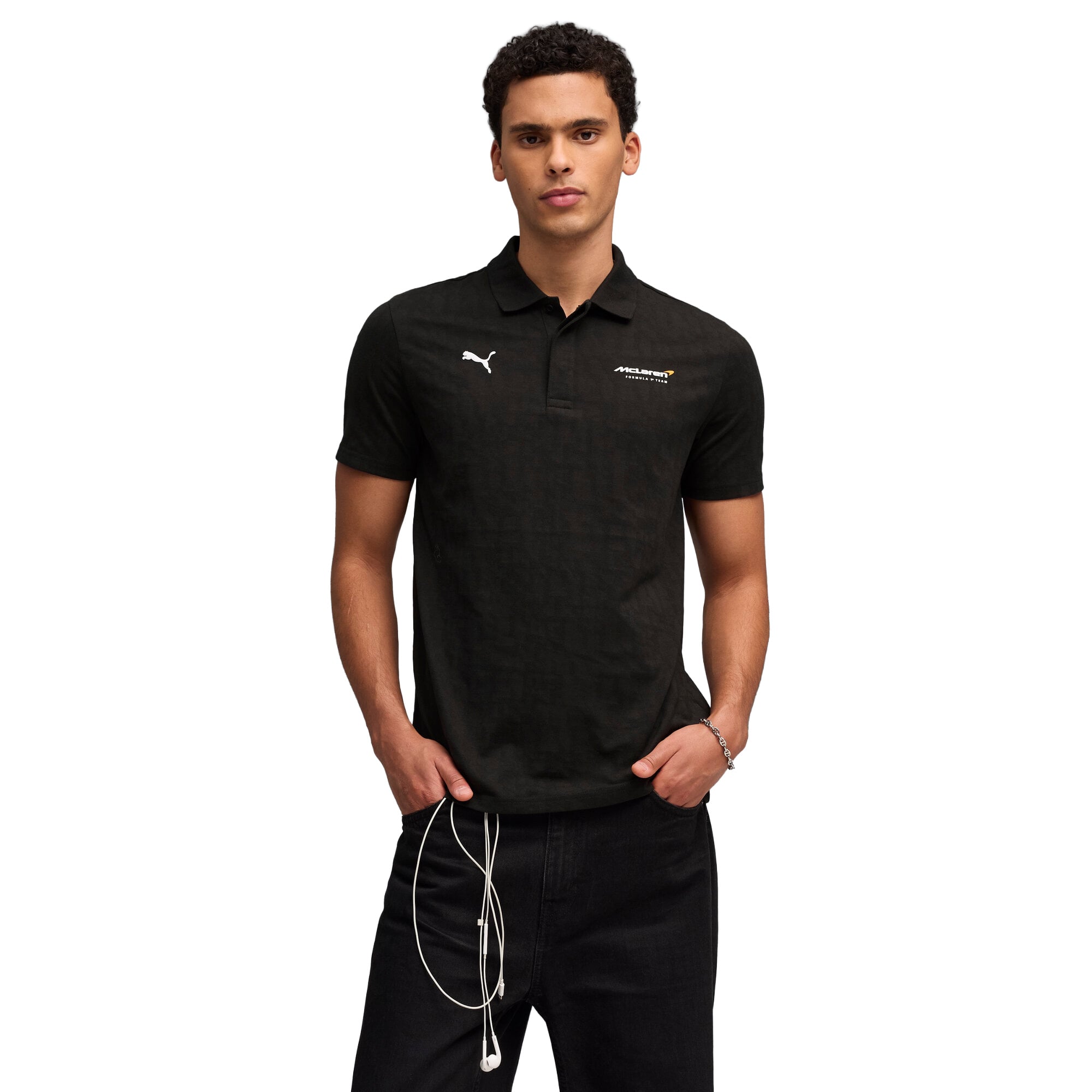 McLaren Puma Jacquard Polo - Black