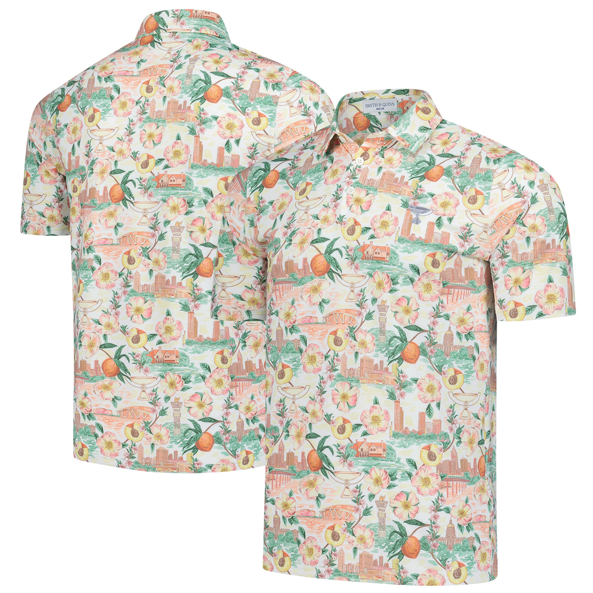 Men's Smith & Quinn White TOUR Championship Atlanta Teddy Performance Polo