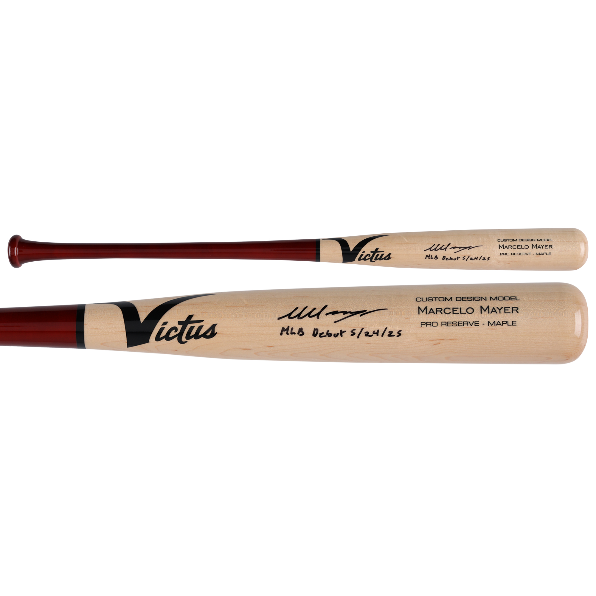 Marcelo Mayer Boston Red Sox Autographed Victus Game Model Bat with "MLB Debut 5/24/25" Inscription