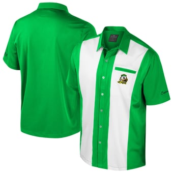 Men's Colosseum  Green Oregon Ducks Strike Bowling Button-Up Shirt