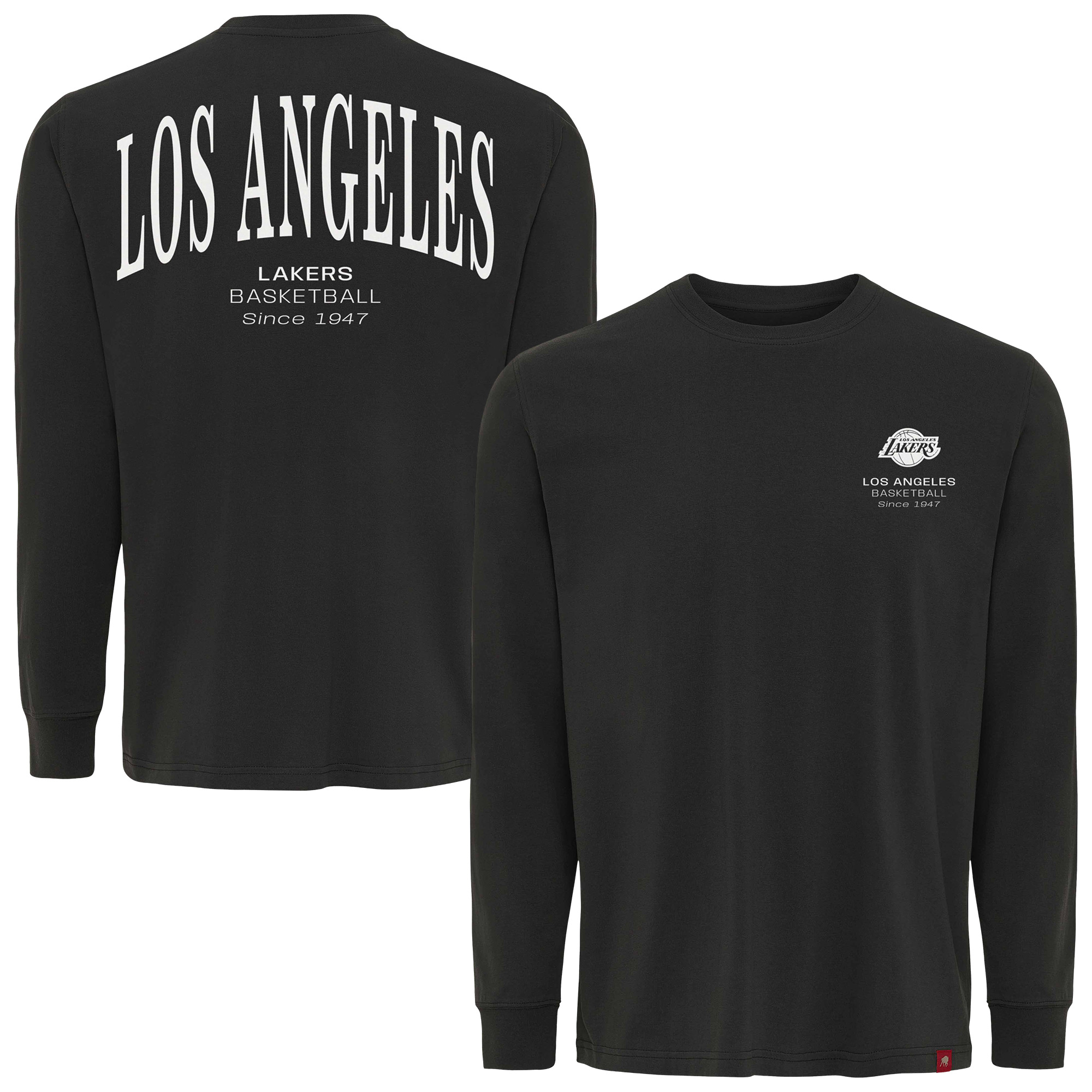 Unisex Adult Sportiqe Anthracite Los Angeles Lakers Athletic Club Collection Sherwood Relaxed Fit Premium Long-Sleeve T-Shirt