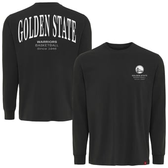 Unisex Adult Sportiqe Anthracite Golden State Warriors Athletic Club Collection Sherwood Relaxed Fit Premium Long-Sleeve T-Shirt