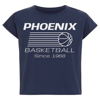 Women's Sportiqe  Blue Phoenix Suns Athletic Club Collection Alana Premium Cropped T-Shirt