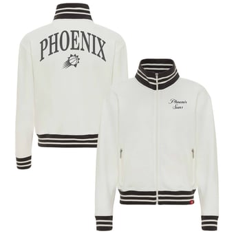 Women's Sportiqe  Cream Phoenix Suns Athletic Club Collection Sutton French Terry Full-Zip Jacket