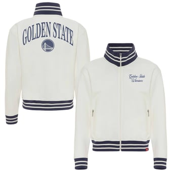 Women's Sportiqe  Cream Golden State Warriors Athletic Club Collection Sutton French Terry Full-Zip Jacket