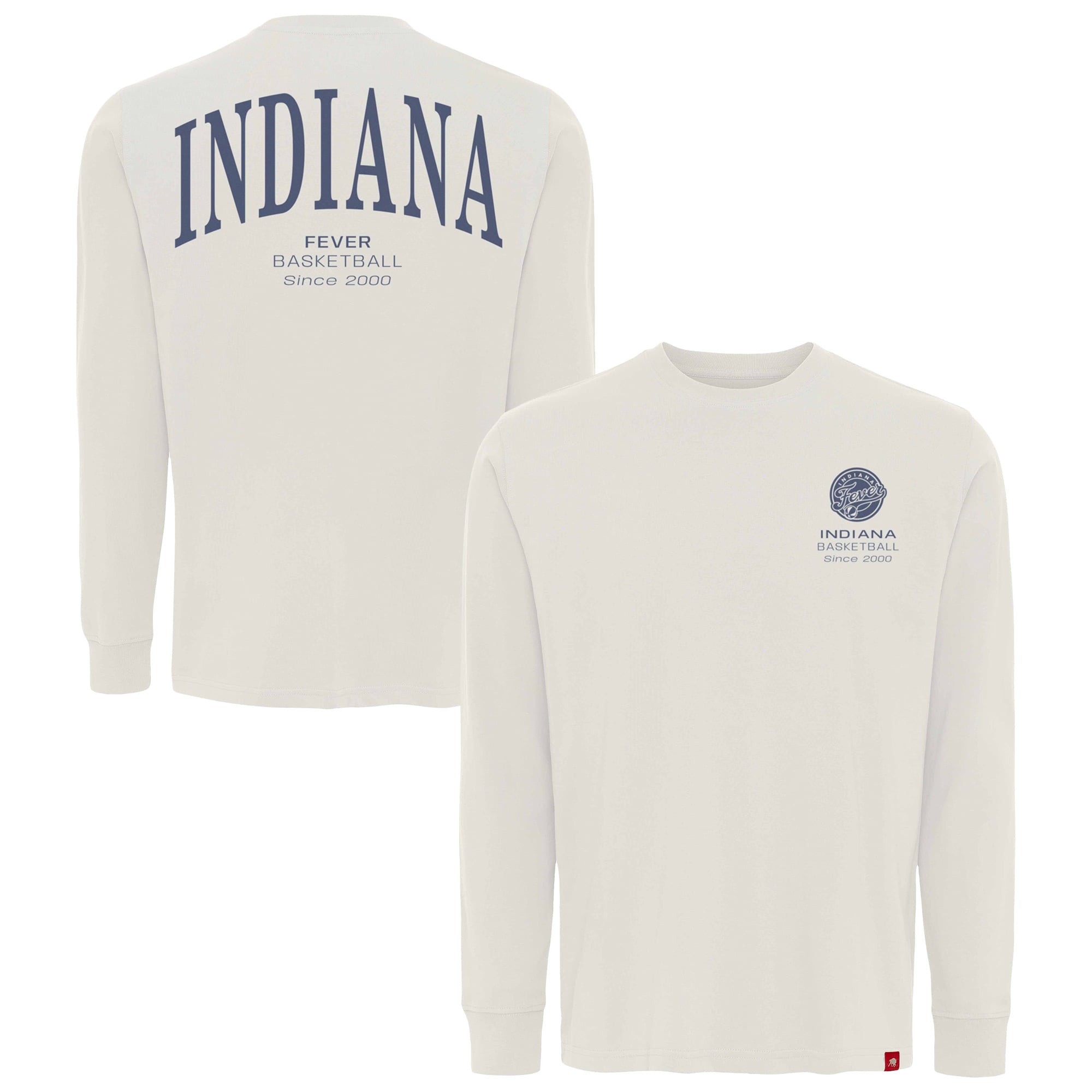 Unisex Sportiqe Cream Indiana Fever Athletic Club Collection Sherwood Relaxed Fit Premium Long-Sleeve T-Shirt