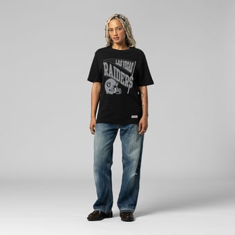 Women's Mitchell & Ness  Black Las Vegas Raiders Team Dynamic Boyfriend T-Shirt