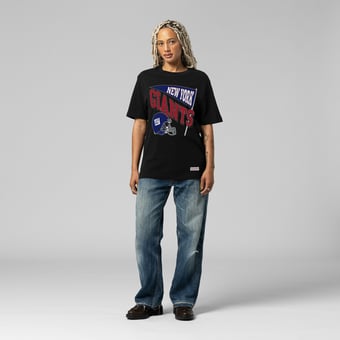 Women's Mitchell & Ness  Black New York Giants Team Dynamic Boyfriend T-Shirt