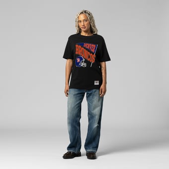 Women's Mitchell & Ness  Black Denver Broncos Team Dynamic Boyfriend T-Shirt