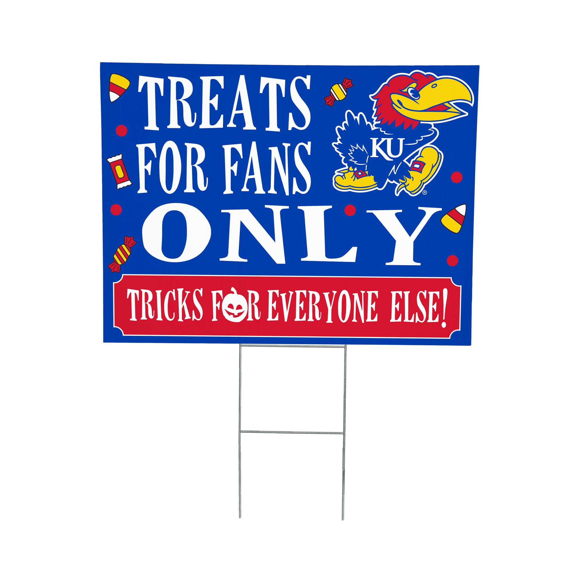 Kansas Jayhawks 18" x 24" Halloween Treats Outdoor Yard Sign