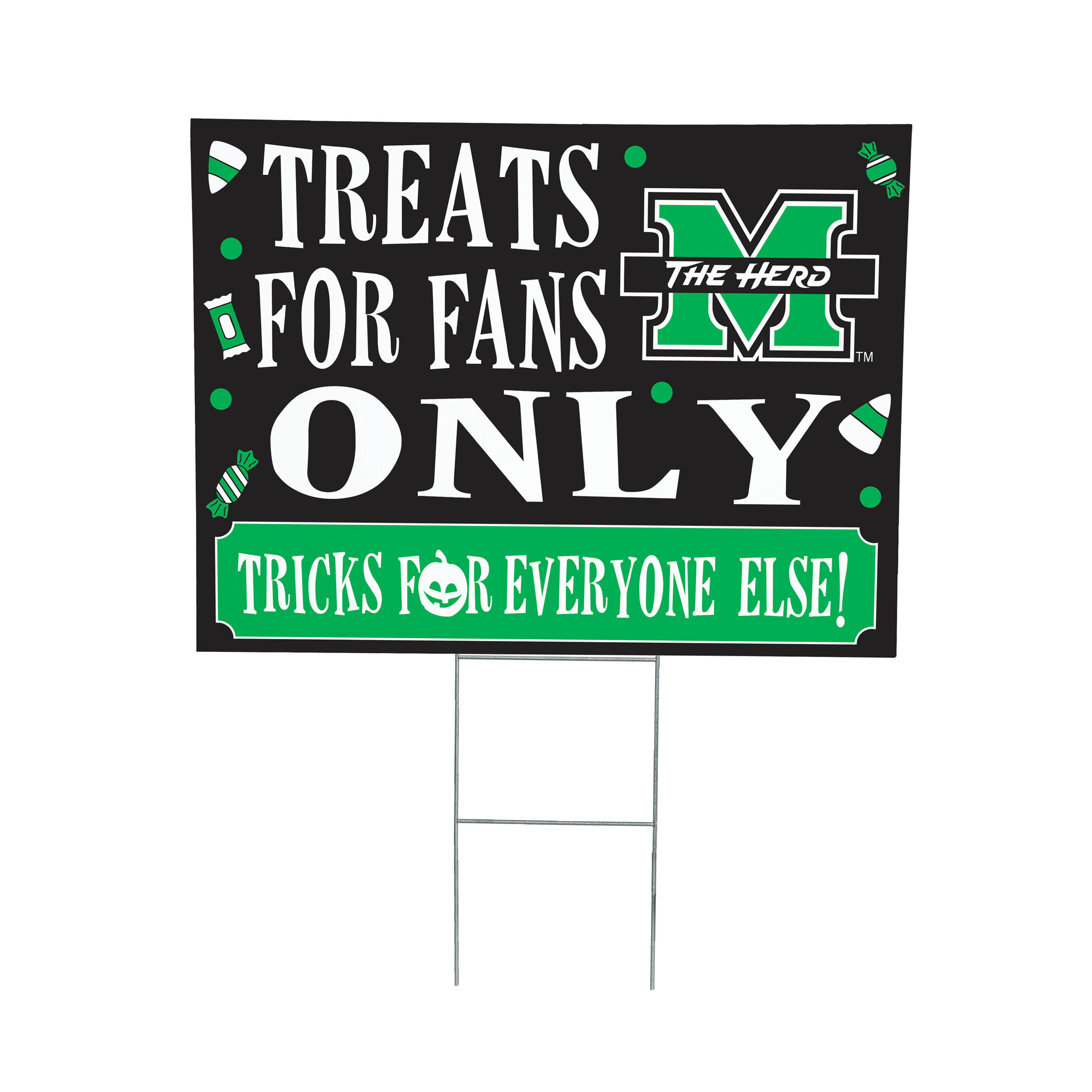Marshall Thundering Herd 18" x 24" Halloween Treats Outdoor Yard Sign