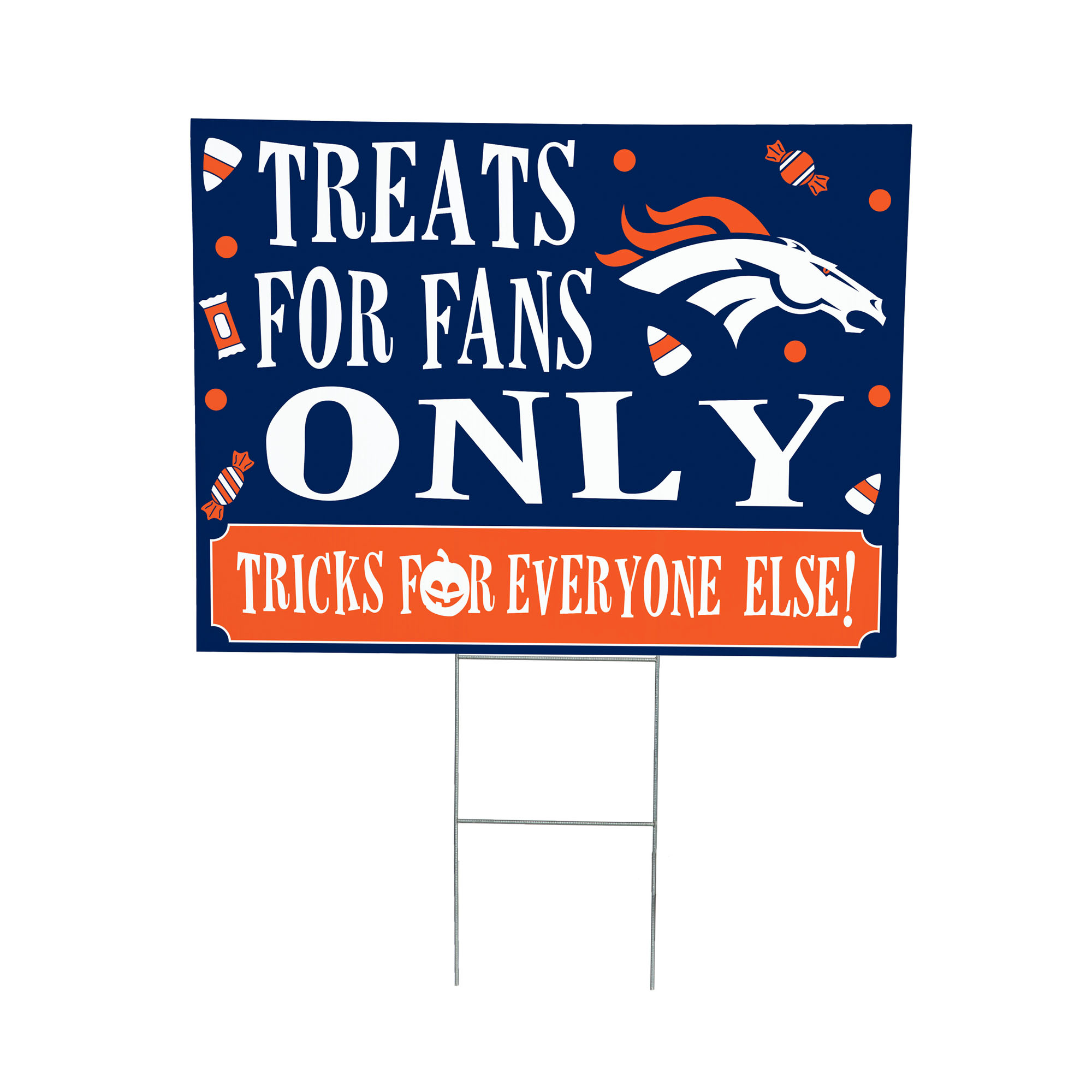 Denver Broncos 18" x 24" Halloween Treats Outdoor Yard Sign