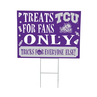 TCU Horned Frogs 18" x 24" Halloween Treats Outdoor Yard Sign