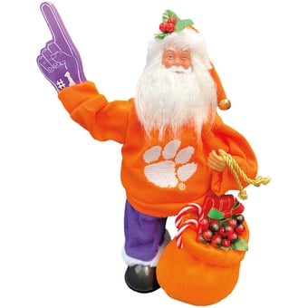 "Clemson Tigers 12"" Animated Musical Santa"