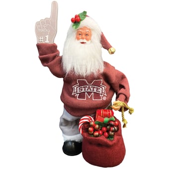 "Mississippi State Bulldogs 12"" Animated Musical Santa"