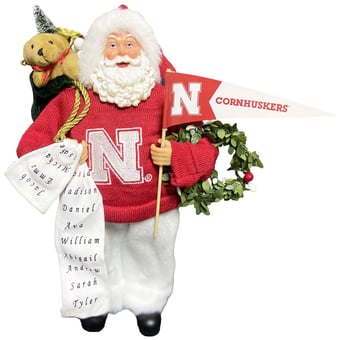 "Nebraska Huskers 12"" Santa Figure"