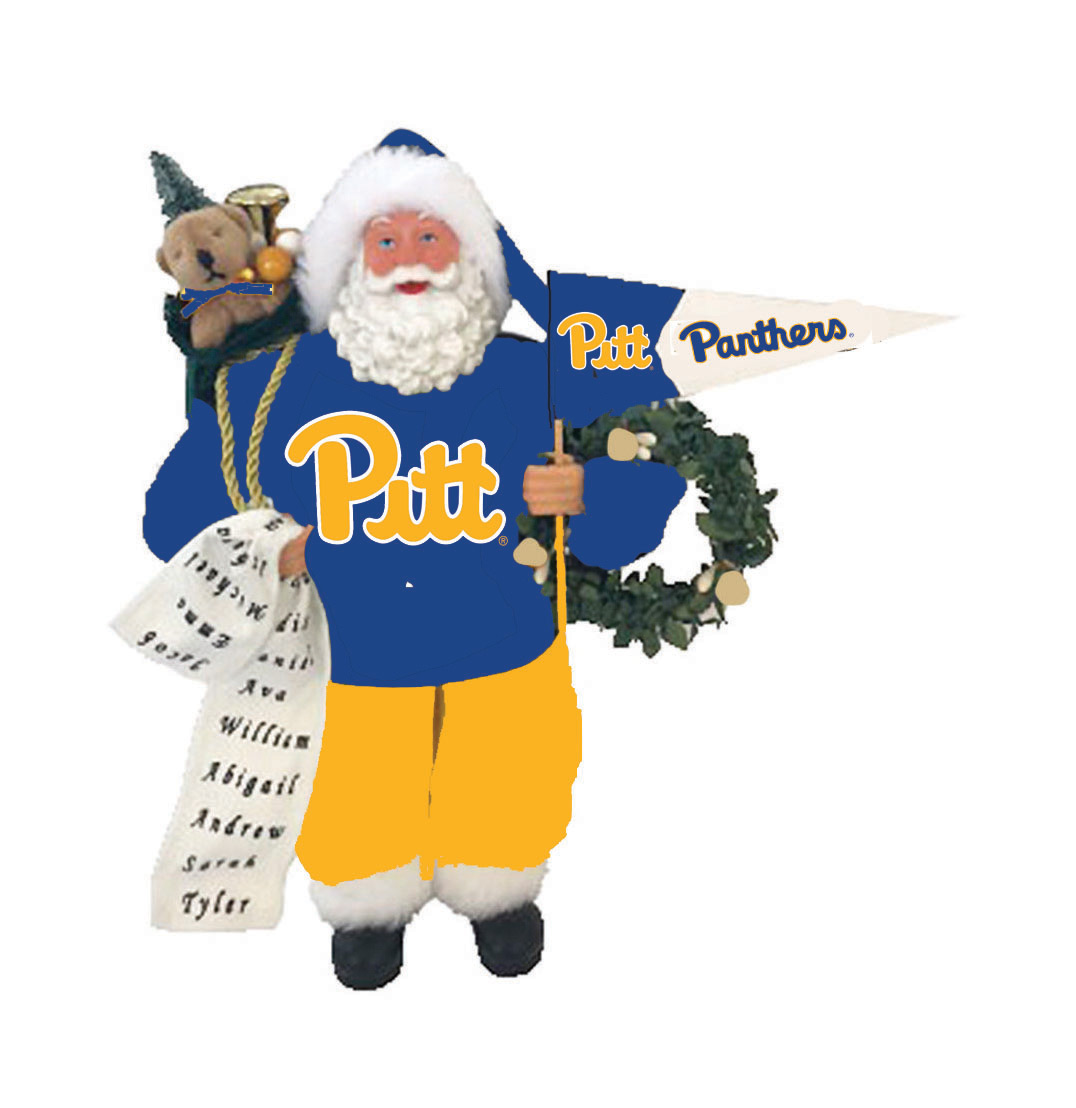 Pitt Panthers 12" Santa Figure