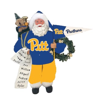 Pitt Panthers 12" Santa Figure