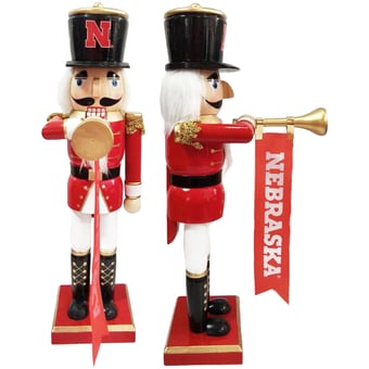 "Nebraska Huskers 14"" Bugler Nutcracker"