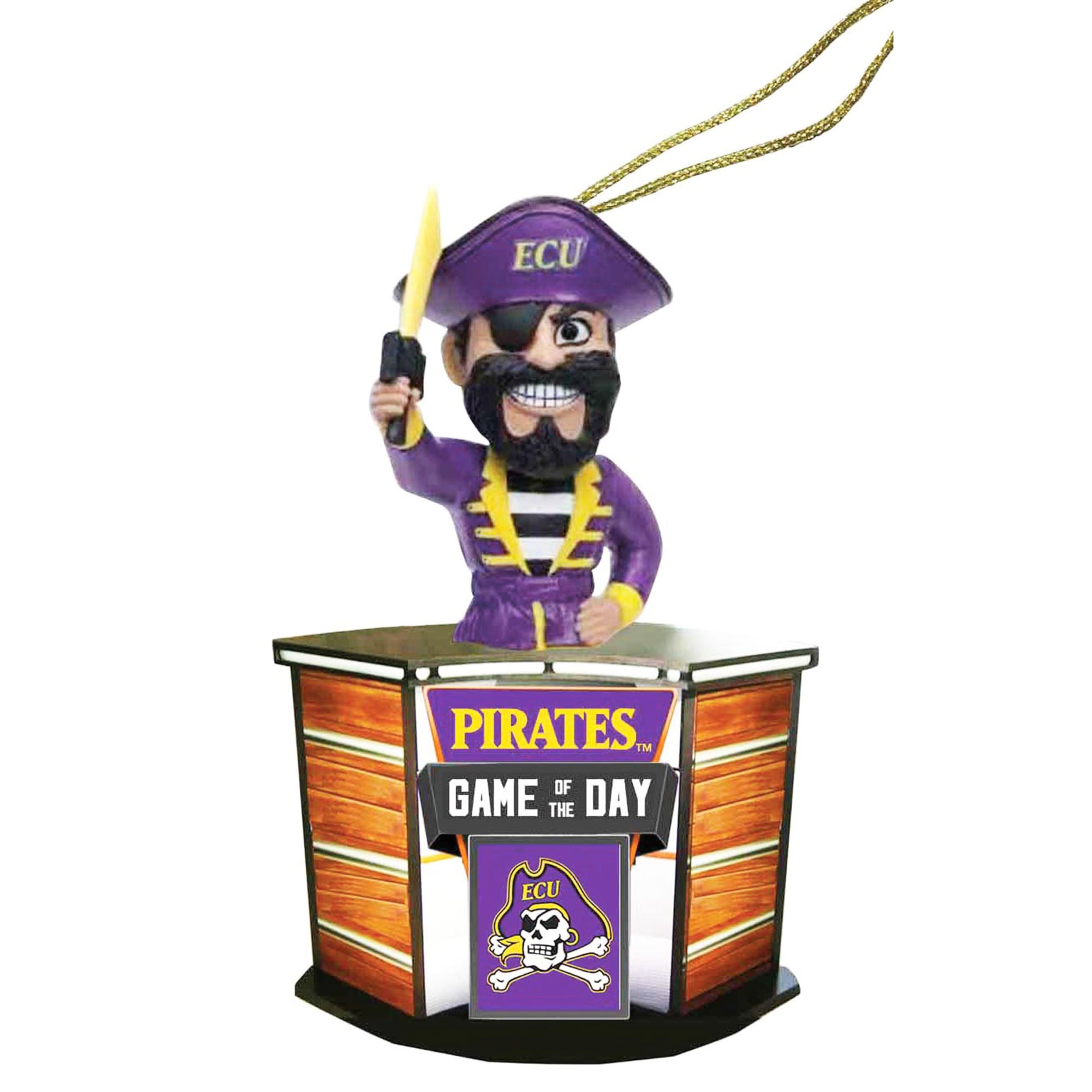 ECU Pirates 4" Game of the Day Ornament