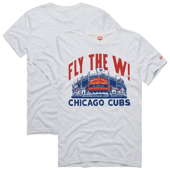 Men's Homage  Ash Chicago Cubs Hyper Local Refresh Tri-Blend T-Shirt