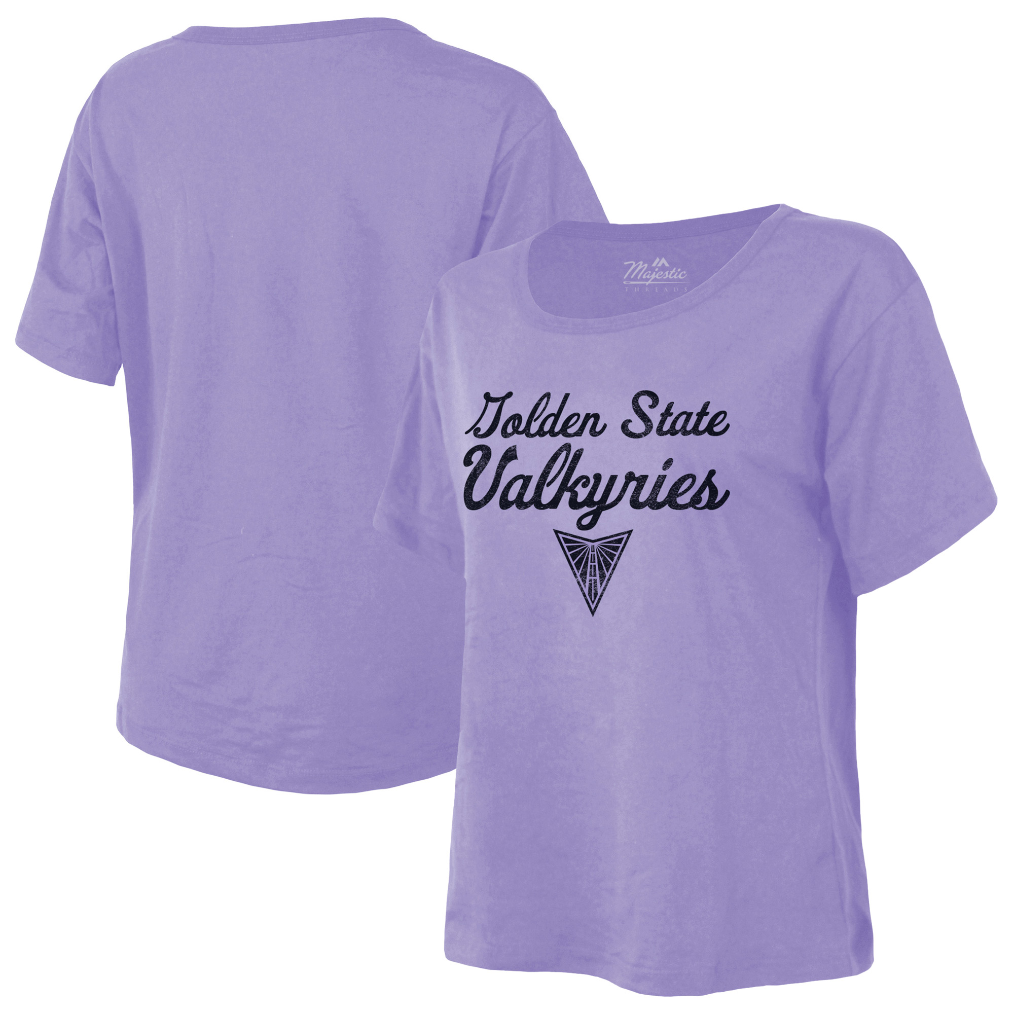 Women's Majestic Threads Violet Golden State Valkyries The Edge Premium Boxy T-Shirt
