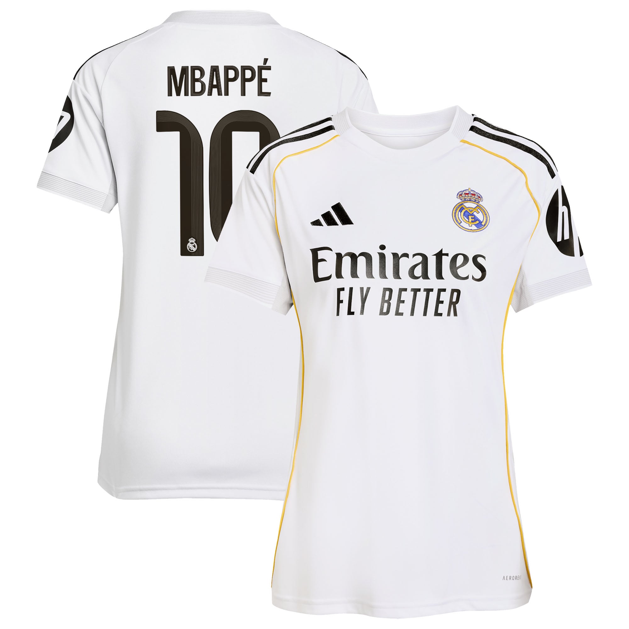 Women's adidas Kylian Mbappé White Real Madrid 2025/26 Home Replica Player Jersey