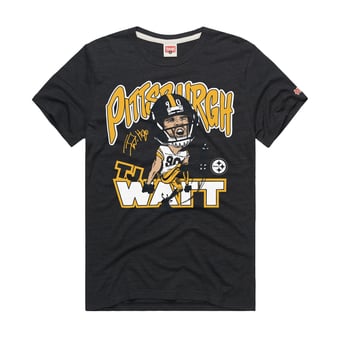 Unisex Homage T.J. Watt Charcoal Pittsburgh Steelers Caricature Player Graphic Tri-Blend T-Shirt