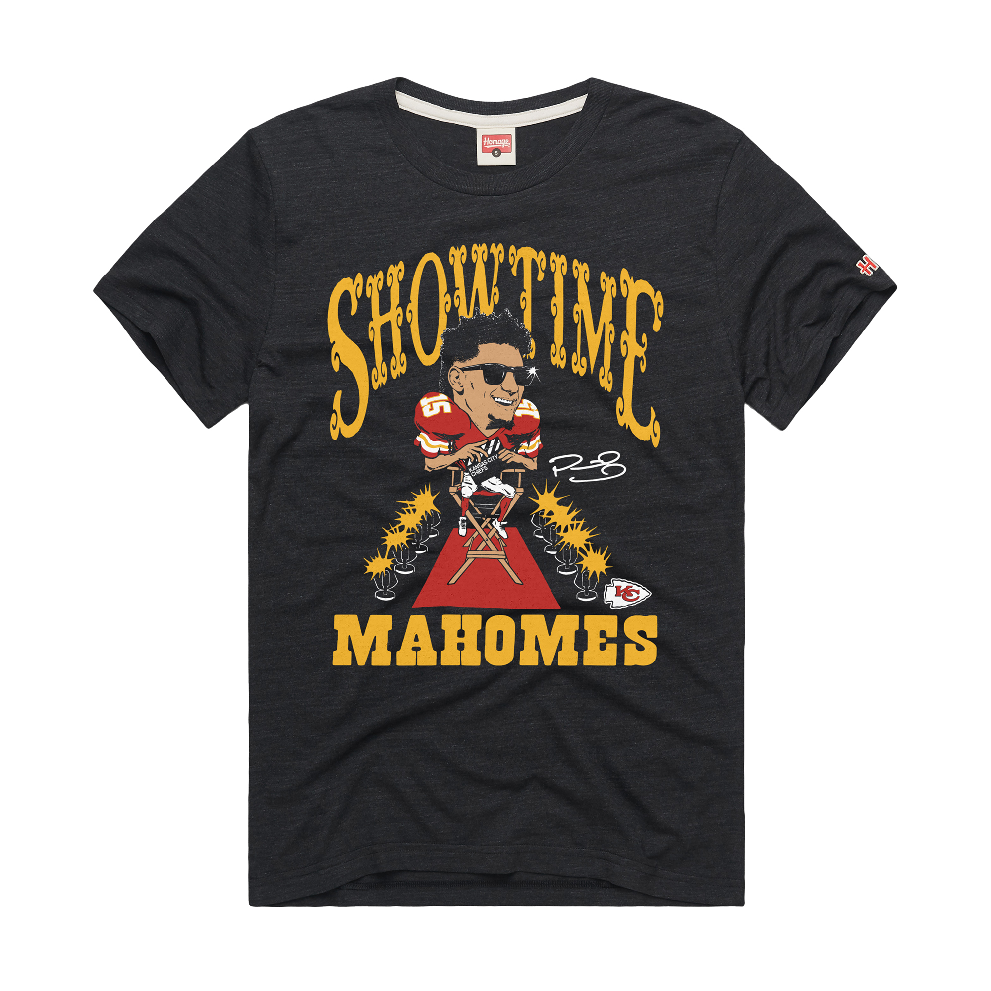Unisex Homage Patrick Mahomes Charcoal Kansas City Chiefs Caricature Player Graphic Tri-Blend T-Shirt