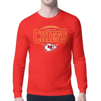 Men's Starter Red Kansas City Chiefs Team Track Graphic Long Sleeve T-Shirt