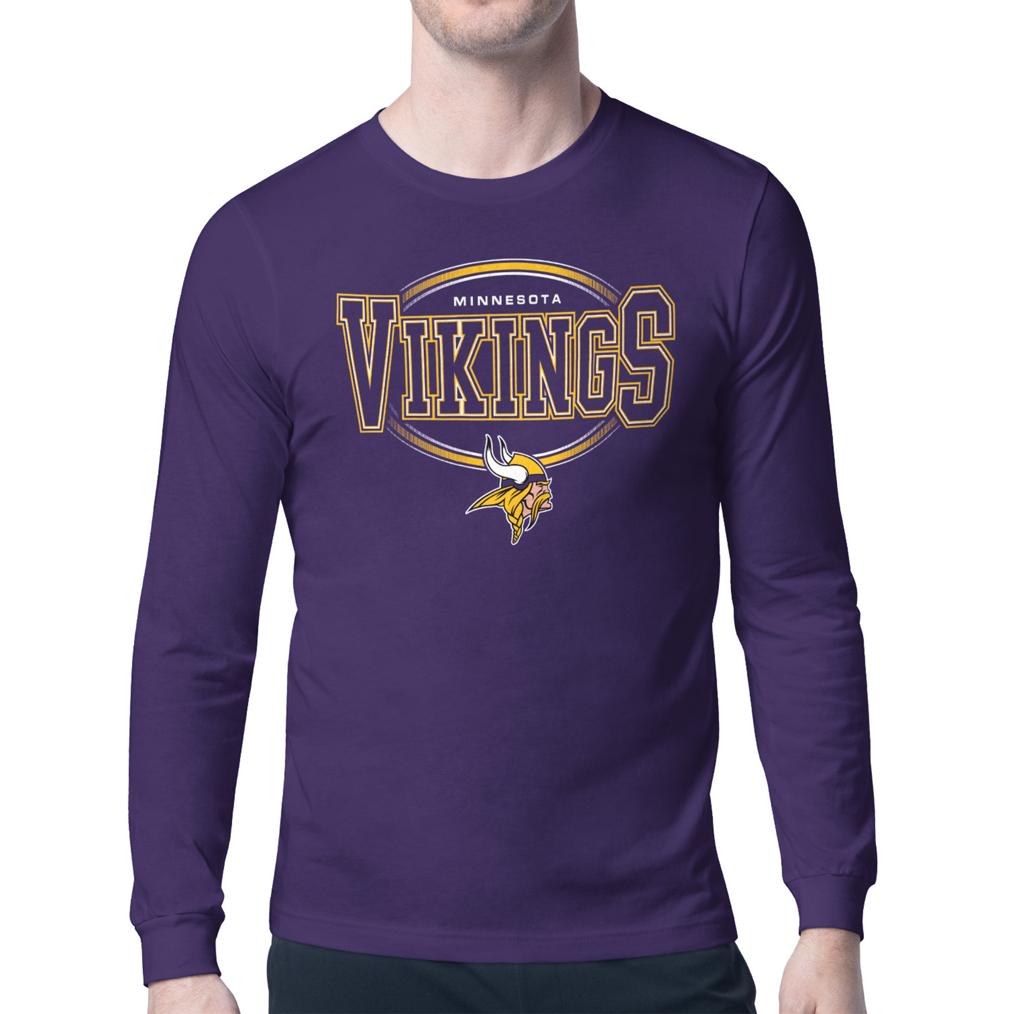 Men's Starter Purple Minnesota Vikings Team Track Graphic Long Sleeve T-Shirt