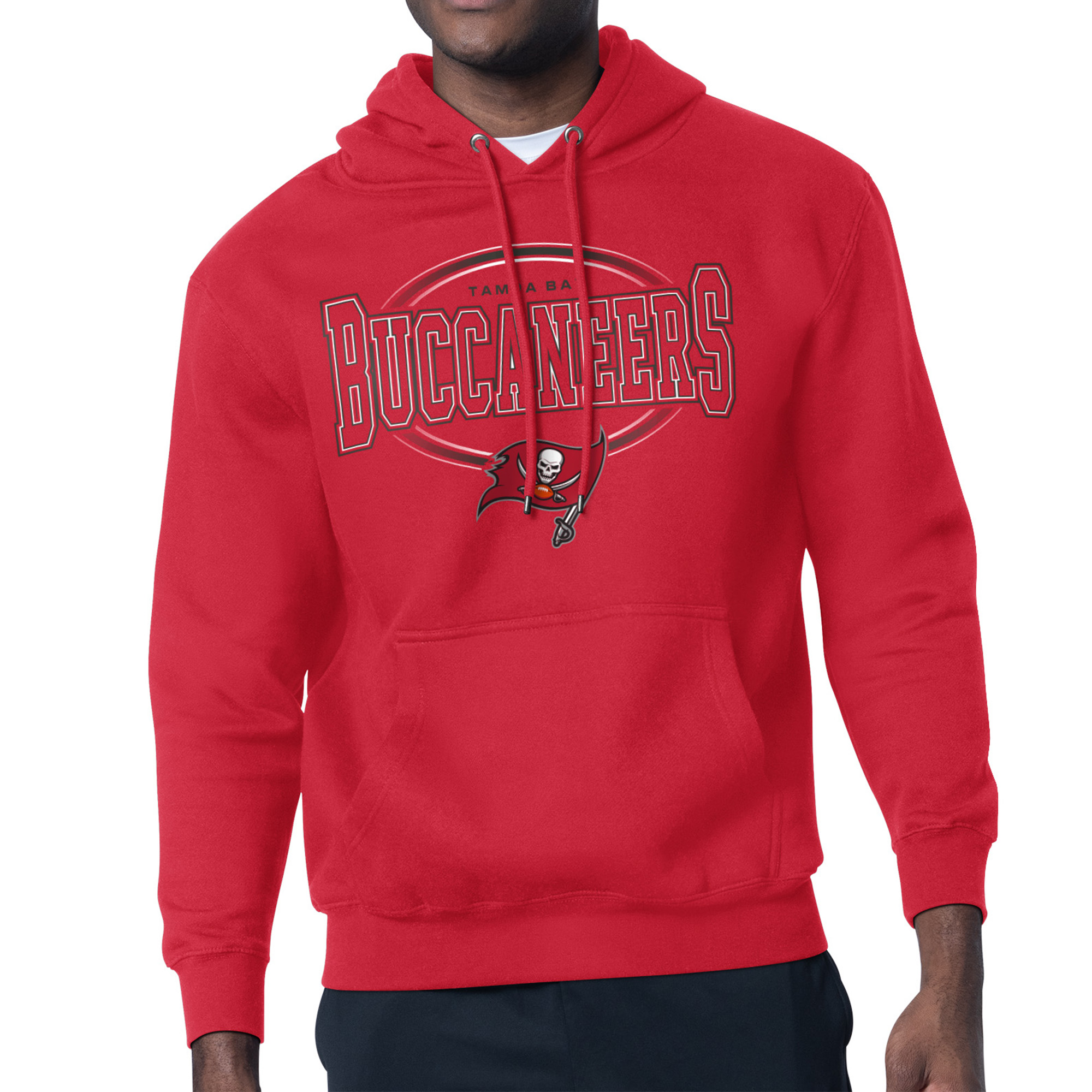 Men's Starter Red Tampa Bay Buccaneers Team Track Graphic Pullover Hoodie