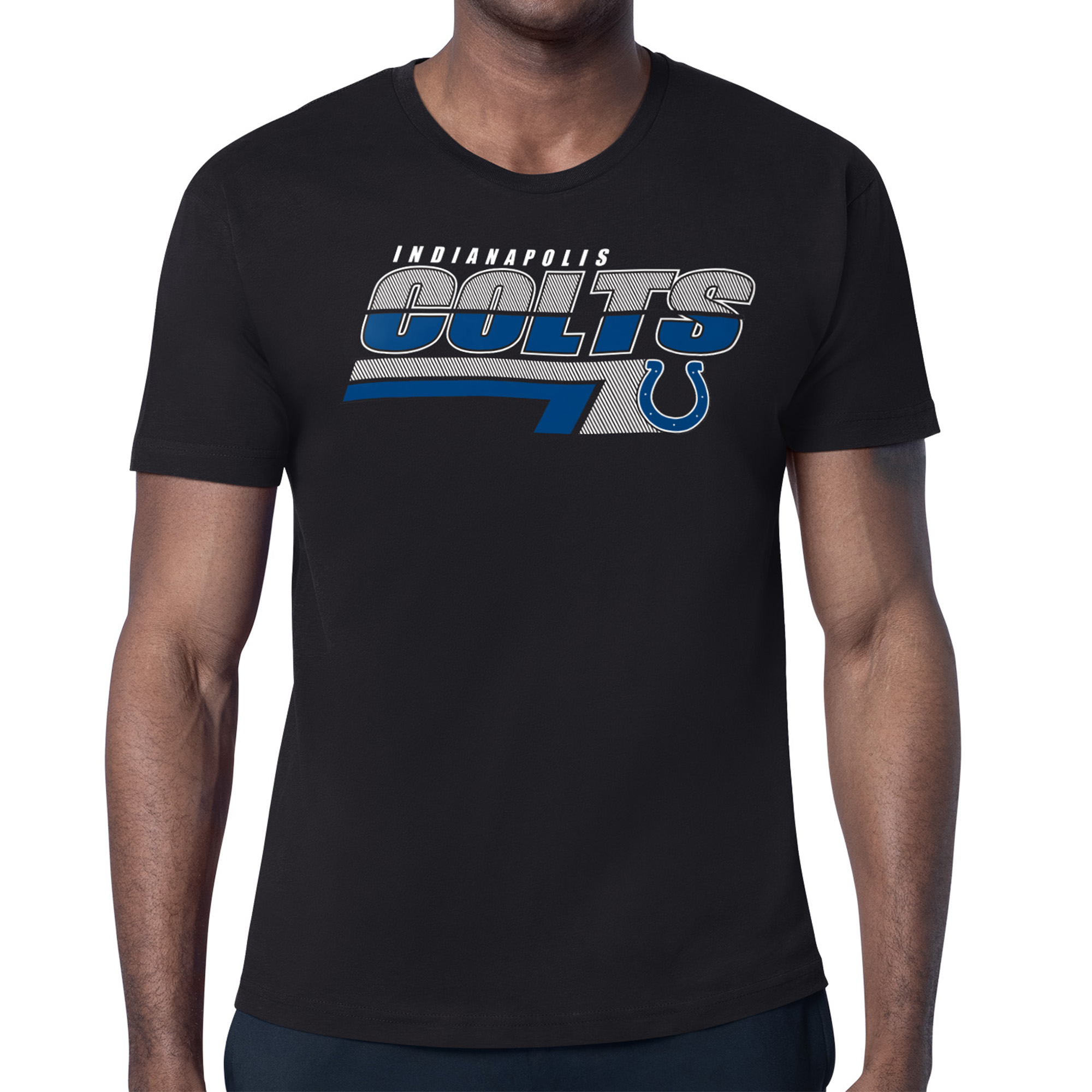 Men's Starter Black Indianapolis Colts Logo Push Graphic T-Shirt