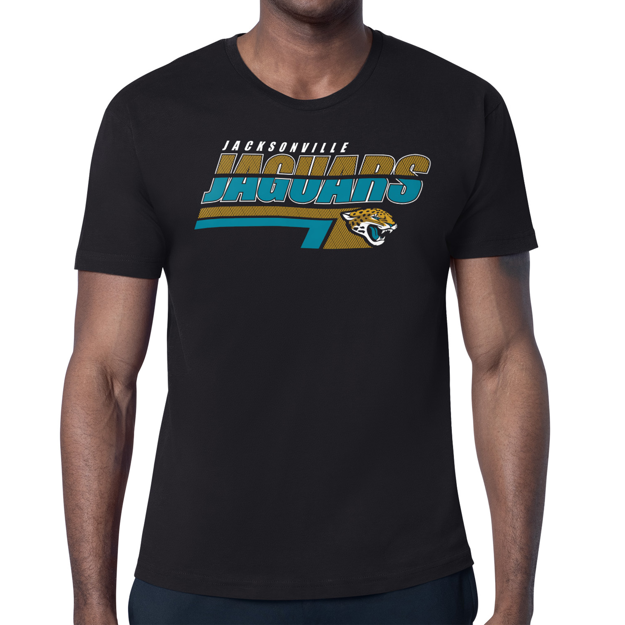 Men's Starter Black Jacksonville Jaguars Logo Push Graphic T-Shirt