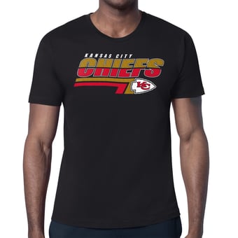Men's Starter Black Kansas City Chiefs Logo Push Graphic T-Shirt