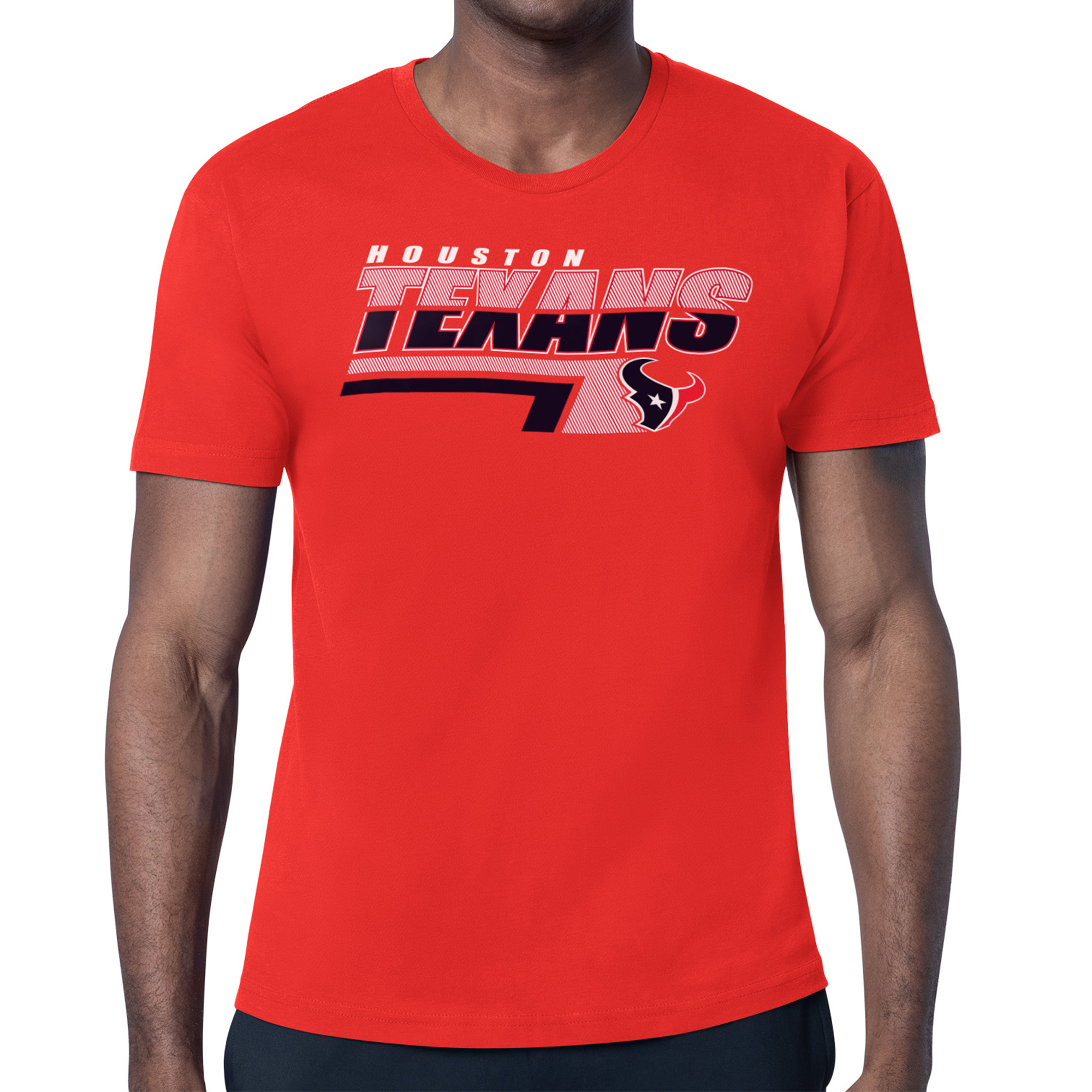 Men's Starter Red Houston Texans Logo Push Graphic T-Shirt