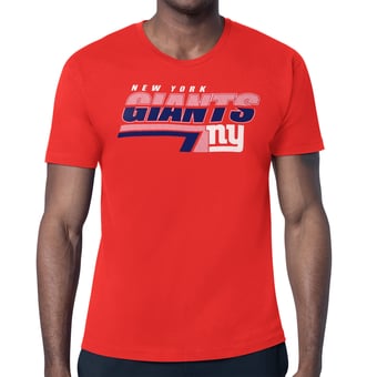 Men's Starter Red New York Giants Logo Push Graphic T-Shirt