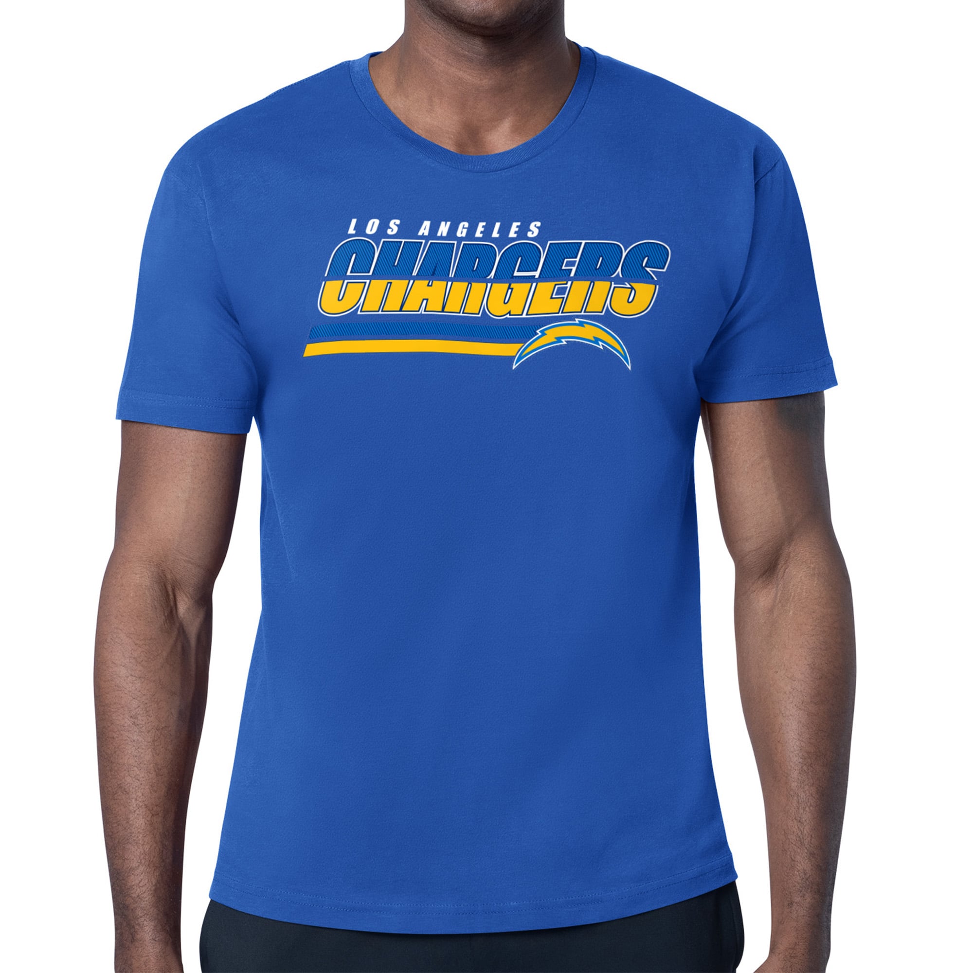Men’s Starter Royal Los Angeles Chargers Logo Push Graphic T-Shirt