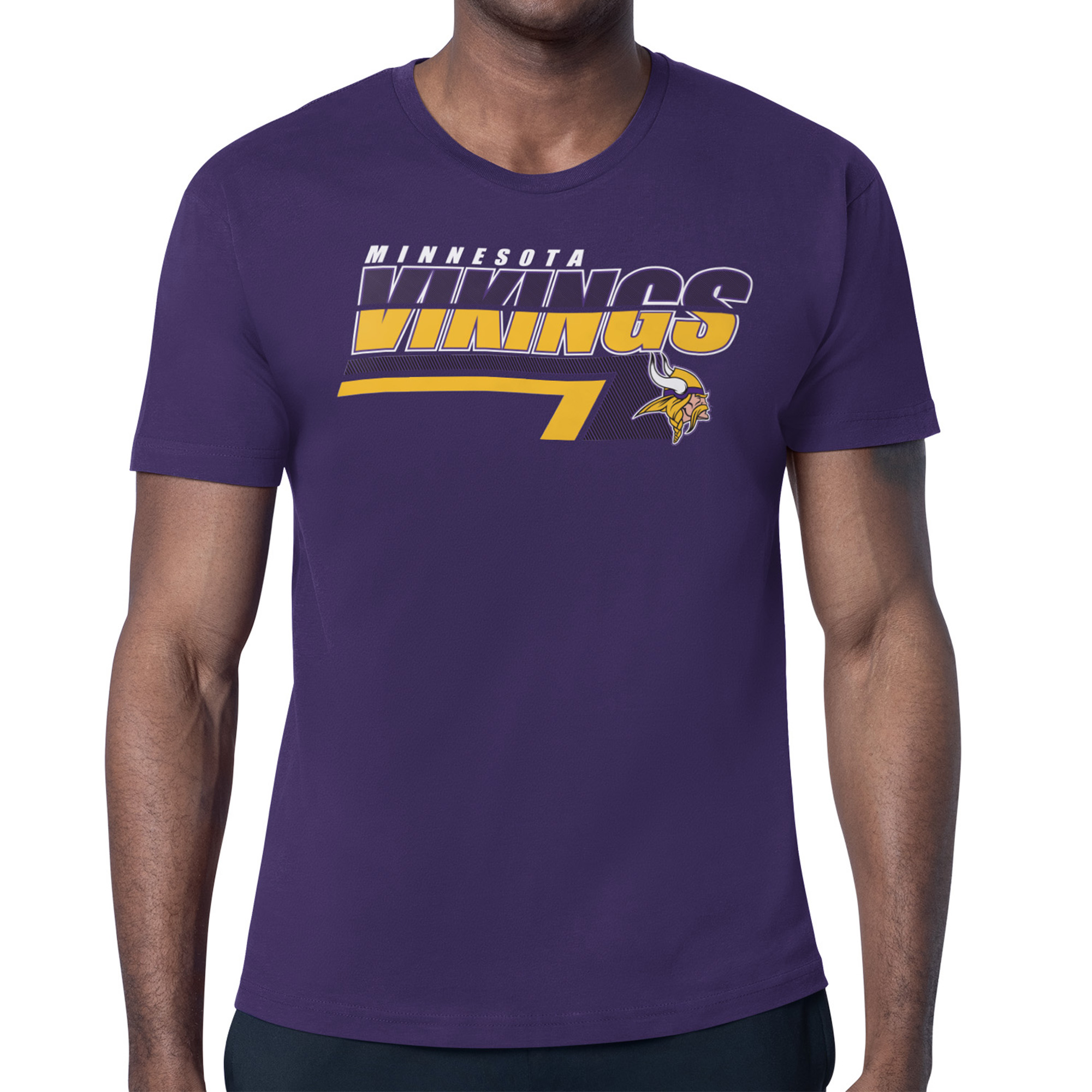 Men's Starter Purple Minnesota Vikings Logo Push Graphic T-Shirt